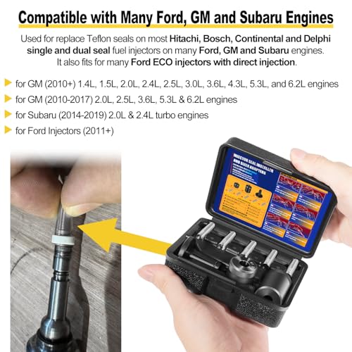 34720 Injector Seal Installer Kit Compatible with Ford, GM and Subaru Many Engines fit for Hitachi Bosch Continental Fuel Injectors Seals (8 PCS)