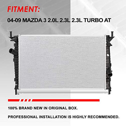 Auto Dynasty 2696 Radiator for 2004-2009 Mazda 3 2.0L 2.3L 23T AT - color: 04-09 Mazda 3 2.0L 2.3L 23T AT