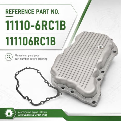 11110-6RC1B Engine Oil Pan Compatible with Rogue 2021-2024 1.5L