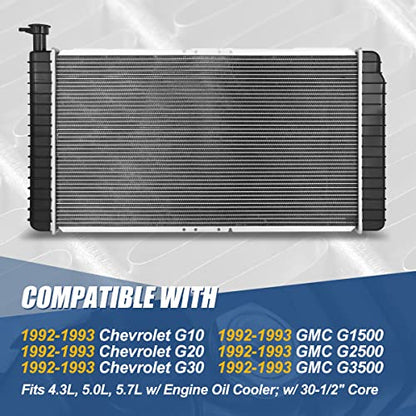 Auto Dynasty 1489 Radiator for 92-93 Chevy G10-G30 GMC G1500 G2500 G3500 - color: 92-93 Chevy G10-G30/GMC G1500-G3500