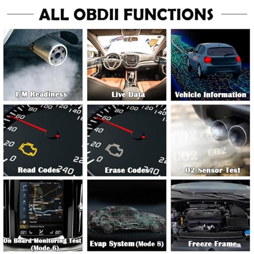 OBD2 Scanner Diagnostic Tool - Check Engine Light Code Reader, Reset Function, Data Stream, I/M Readiness, Full Features, Modes 6 & 8, for All 1996+ Vehicles, Automotriz Scanner - color: Yellow