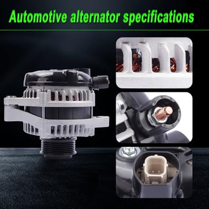 130 Amp Alternator Compatible with 2014-2017 Odyssey 3.5L V6 - size: 2014-2017 Odyssey 3.5L V6