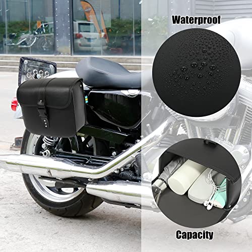 Motoforti Pair Motorcycle Saddlebag Side Tool Bags Cycling Luggage Bag Waterproof Quick Release Buckles - color: Black