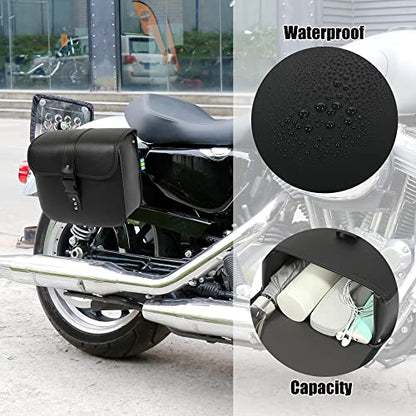 Motoforti Pair Motorcycle Saddlebag Side Tool Bags Cycling Luggage Bag Waterproof Quick Release Buckles - color: Black