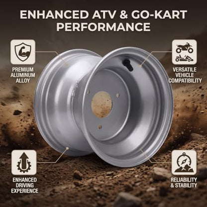 Wheel 18x9.50 8 Aluminum Alloy, 8 Inch Hub - size: Three Hole (Hole Spacing: 78mm / 3.07in