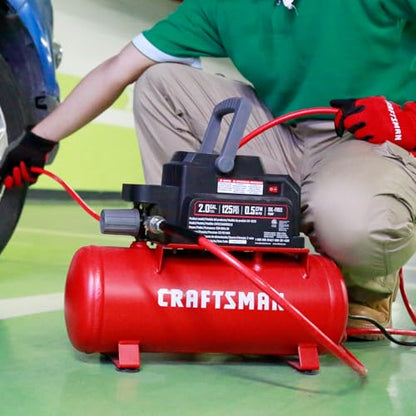 Craftsman 2 Gallon Portable Air Compressor, Oil-Free 125 PSI Hot Dog
