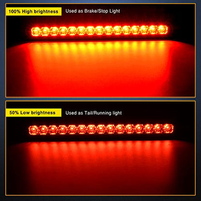 Nilight Trailer Light Bar 2PCS 10" 15 LED Red Park Stop Turn Tail Lights - color: 2Pcs 10" Red 15LED