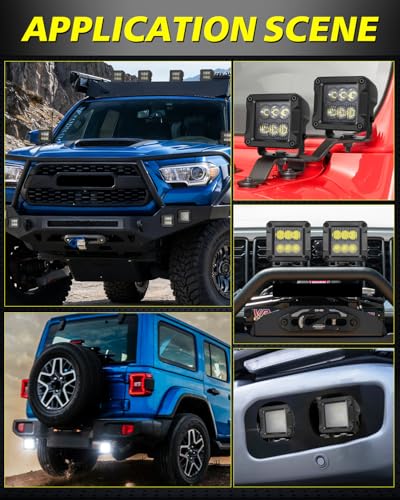 3 Inch CREE LED Pods 2-Pack 120W Spot Off-Road Lights - color: White Spot, size: 3 Inch Cube