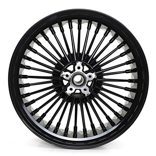 TOFR 18x3.5 18x5.5 Fat Spoke Wheels Set For Harley Softail Choppers 06-17 - color: Gloss Black, size: Front：18x3.5 Rear：18x5.5