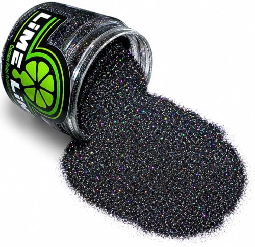 LiME LiNE Sprayable Metal Flake Paint Additive: Solvent Resistant Glitter for Automotive Custom Painting (Black Iridescent) - color: Black Iridescent