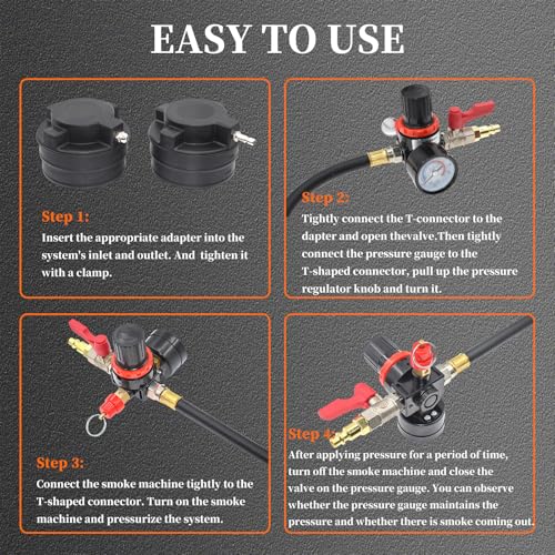 19PCS Turbo System Leakage Tester Kit, Turbo Boost Leak Tester - size: 19pcs