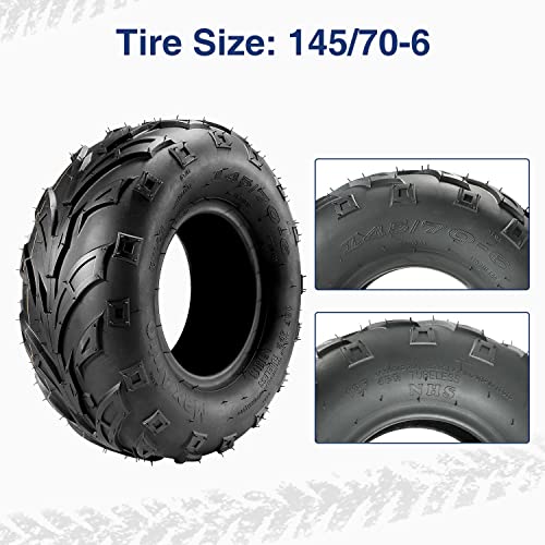 MaxAuto 145 70-6 Tires ATV, 145/70-6 Tubeless Go Kart Mini Bike Tires, 4PR, Pack of 2 - size: 145/70-6