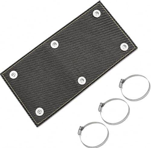 Carbon Pipe Shield 6" x 12" Exhaust Heat Shield, Two-layer Material Design Heat Protection up to 1800°F, Protects Heat Sensitive Components, Hoses, Lines, and Electrical Wiring - size: 6'' x 12''