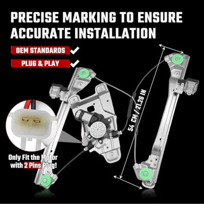 751-636 Front Driver Side Left LH Power Window Regulator and Motor Assembly Compatible with Chevrolet Chevy Equinox & GMC Terrain 2012 2013 2014 2015 2016 2017 Replace 22803201 - size: Front Left, style: 751-636