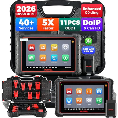 Autel MaxiPRO MP900-BT KIT Scanner: 2026 Same as MS906 Pro MS906 MAX MK908 w/OE C0ding, 3000+ Test, 40+ Service, 150+ Makes, Up of MP900-BT MP900BT w/ 200 Bucks 11 PCS OBD Cables, CAN FD & FCA SGW