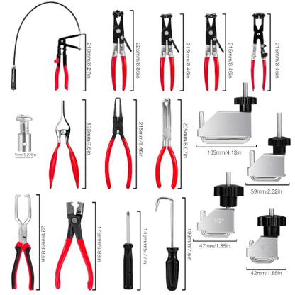 17-Piece Hose Clamp Pliers for Automotive Use - color: 17 Red