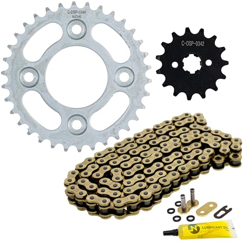 NICHE Drive Sprocket Chain Combo for Honda Grom 125 Front 15 Rear 34 Tooth 420 X-Ring 106 Links - size: X-Ring Chain
