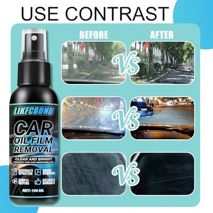 Oil Film Remover Spray for Car Windows 100ml, Shower Door Cleaner