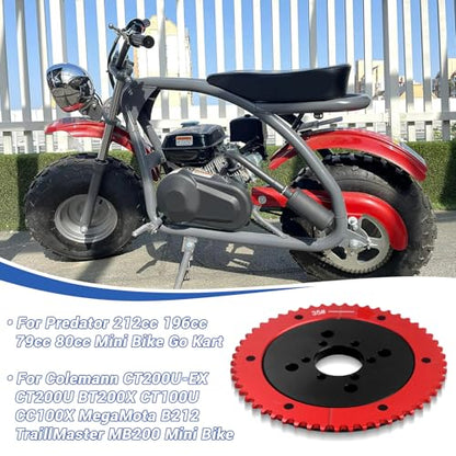 Universal 35 Chain 57T Split Sprocket with Adapter for Predator 212cc 196cc 79cc Go Kart Mini Bike CT200U-EX CT200U BT200X CT100U MB200 MBX11 Motorcycle Black - size: 57 tooth, style: Black