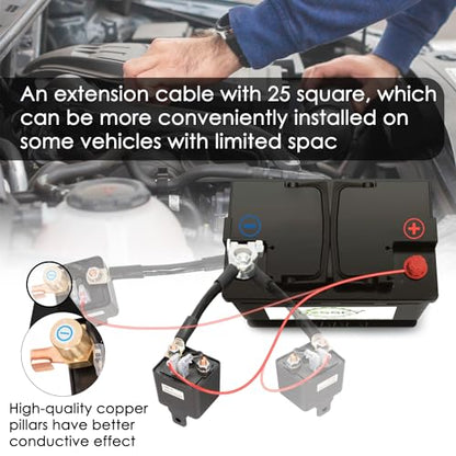 Remote Battery Disconnect Switch 12v, Kill Switch for Car Truck, Anti-Theft - color: 250A with Long Negative Wire
