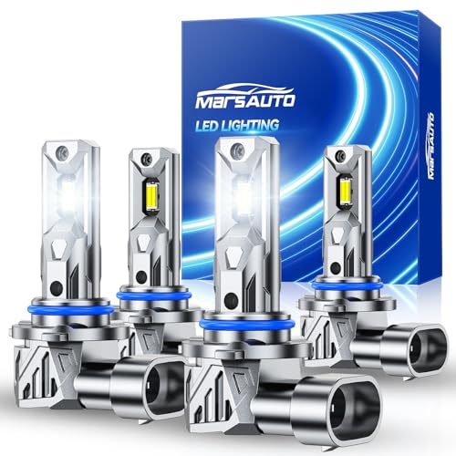 Marsauto 9005/HB3 9006 Fog Light Bulbs Combo, 800% Brighter 80,000LM 6500K Cool White, Fanless 1:1 Mini Size, Pack of 4 - color: White, size: M2S 9005 9006