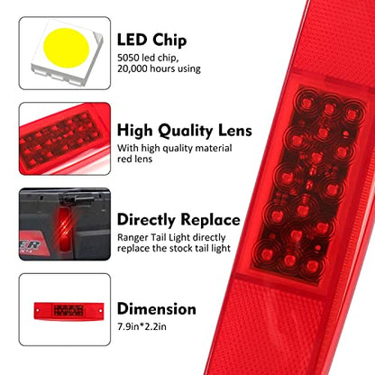 SUNPIE Tail Lights Assembly Compatible with Polaris Ranger 2011+ - color: Red-Polaris Ranger 2