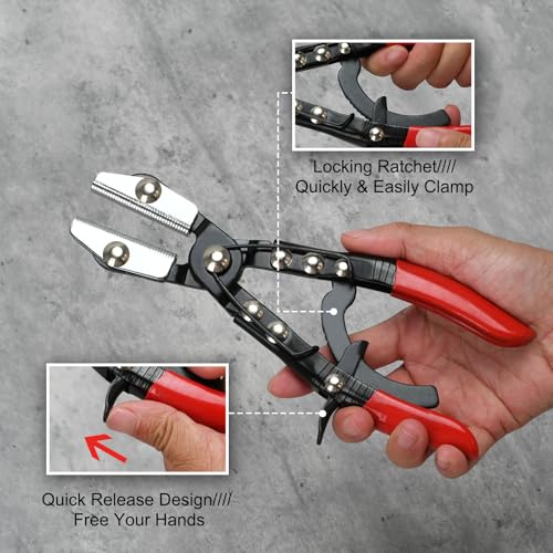3pcs Ratcheting Hose Pinch Off Pliers Set, 8inch 10inch 12inch
