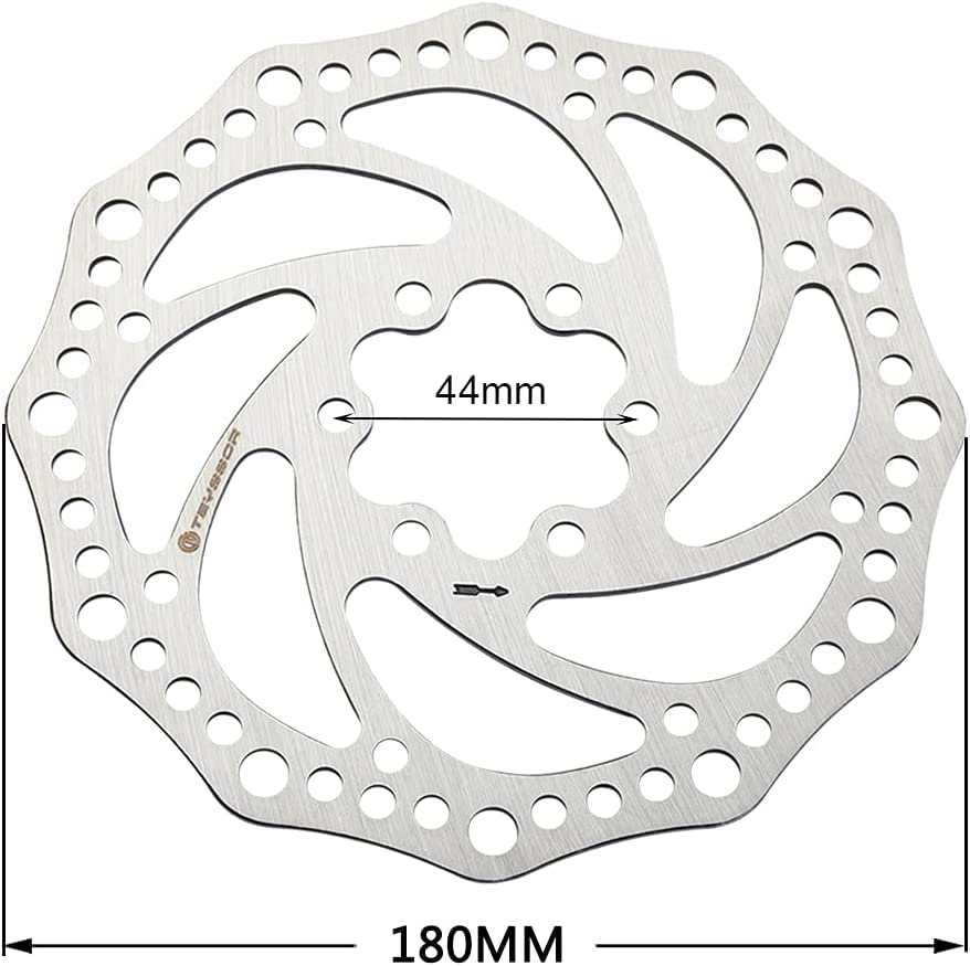 Teyssor 140mm 160mm 180mm 203mm Bike Disc Brake Rotor with 6 Bolts Fit for Road Bike Mountain Bike BMX MTB - color: Silver