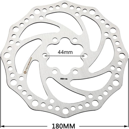 Teyssor 140mm 160mm 180mm 203mm Bike Disc Brake Rotor with 6 Bolts Fit for Road Bike Mountain Bike BMX MTB - color: Silver