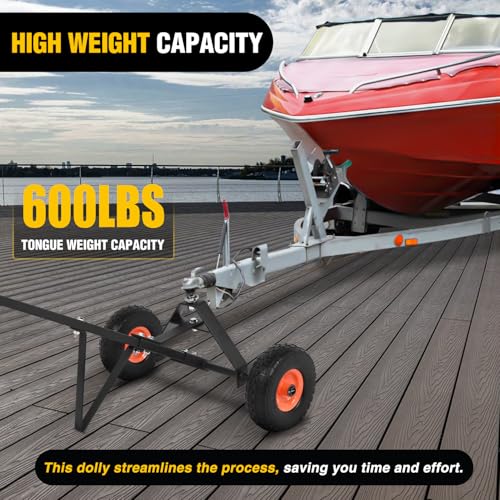 Nilight Boat Trailer Dolly 600 Pound Capacity | Solid Steel Heavy Duty Includes 10" Polyurethane Tires, Built-in 1-7/8" Hitch Ball - color: Boat Trailer Dolly With 1-7/8" Hitch Ball