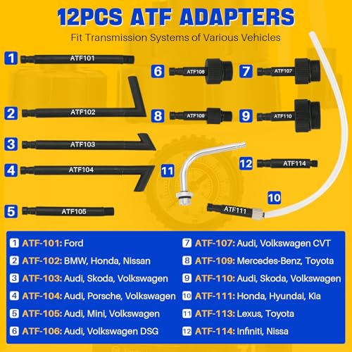 DASBET 3L Transmission Fluid Pump Kit with 12pcs ATF Adapters