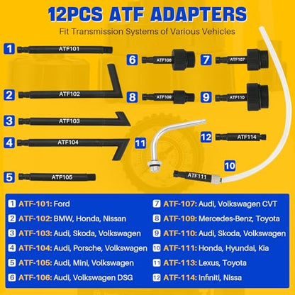 DASBET 3L Transmission Fluid Pump Kit with 12pcs ATF Adapters