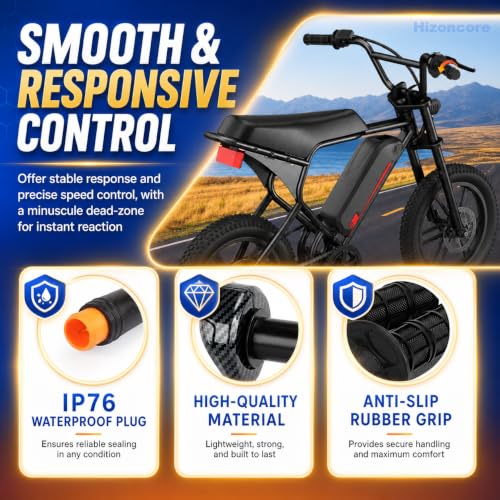 Full Twist Throttle for Macfox, Surron Throttle Grip for HappyRun Qlife - color: Charcoal