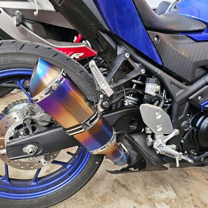 PACEWALKER Motorcycle Slip On Muffler, 1.5-2", 38-51mm Inlet, Grilled Blue - size: Grilled Blue