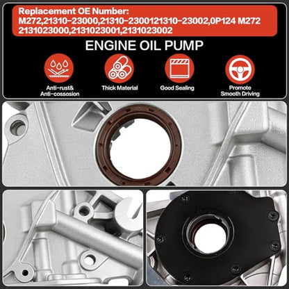 Engine Oil Pump with Gasket for Hyundai Elantra 1996-2012 - size: YB010