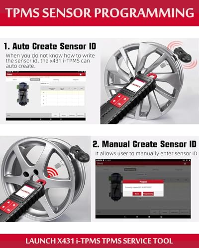 LAUNCH X-431 i-TPMS Tire Pressure Monitor System Service Tool Work with X-431 Scanner and i-TPMS APP Supports 315/433MHz Sensors - [Upgraded Version of TSGUN]