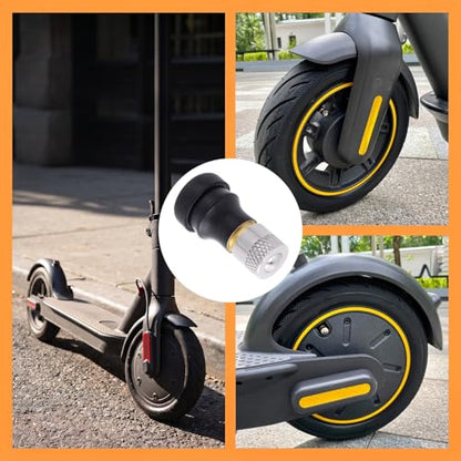 Tubeless Tire Valve Stems for Electric Scooter - color: Black&Yellow&Silver, 2 Pcs