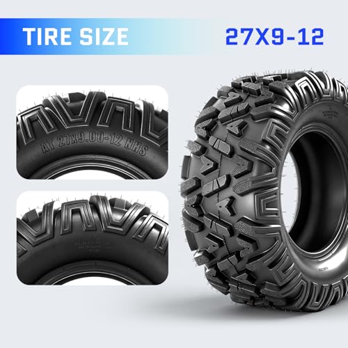 27x9-12 UTV Tires,6PR All-Terrain Tires,Tubeless,Pack of 2 - size: 27x9x12