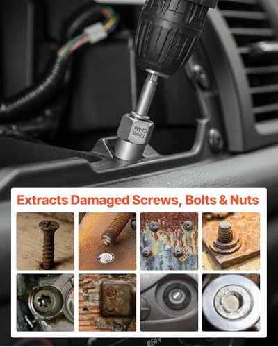 VEVOR Screw Extractor Set with Drill Bits, 54 Pieces, Easy Out Nut Bolt Extractors and Drill Bits, with Adapters, Solid Storage Case, Cr-Mo Steel for Removing Rounded, Broken, or Stripped Fasteners - size: 54 PCS