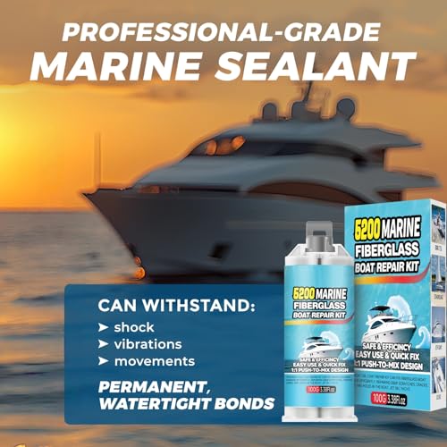 Tylove 5200 Marine Fiberglass Repair Kit, Marine Gel Coating Repair Kit, Epoxy Resin Filler, for Repairing Holes, Gaps, and deep Cracks, Suitable for Enamel, Fiberglass, Acrylic, and Ceramic - color: White