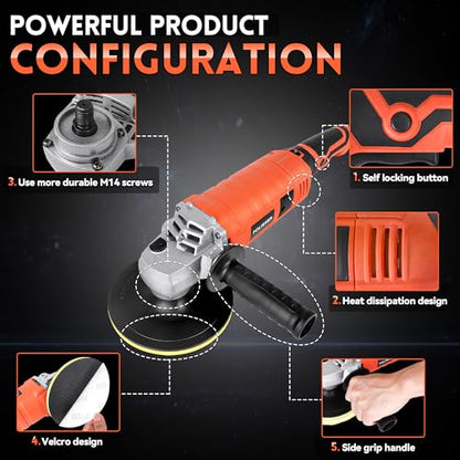 1580W Rotary Car Buffer Polisher for Polishing Waxing