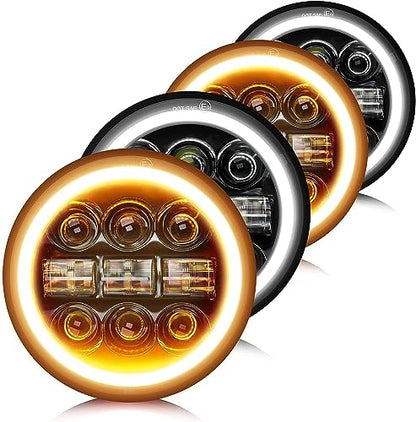 CO LIGHT 5.75 Led Headlight 5 3/4 Round Led Headlights Whit DRL Amber Turn Signal Light and Hi/Lo Beam Led Projector Sealed Beam Headlight Compatible with Thunderbird Torino 4PCS - color: 4PCS