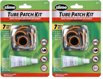 Slime 1022-A Tube Rubber Patch Kit, for Bikes and Other Inflatables, Contains, 5 Patches, Scuffer and Glue (Pack of 2) - size: 5-Count (Pack of 2), style: Rubber Patch Kit