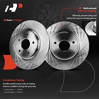 A-Premium 12.91 inch (328mm) Rear Solid Brake Rotors and Ceramic Pads Kit - style: Rear Solid