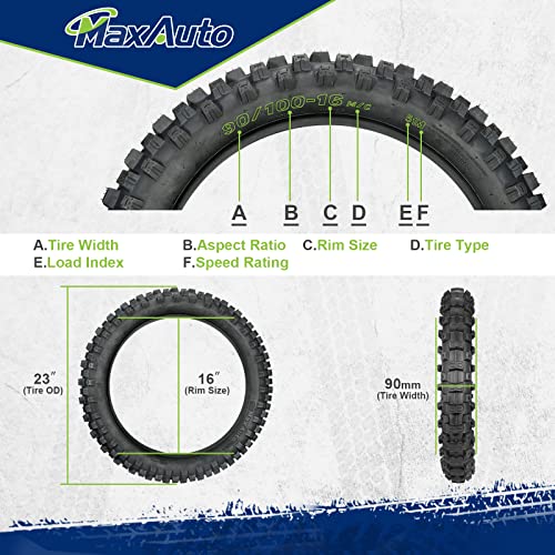 MaxAuto Motocross Rear Tire 90/100-16 Dirt Bike Tire 90/100-16