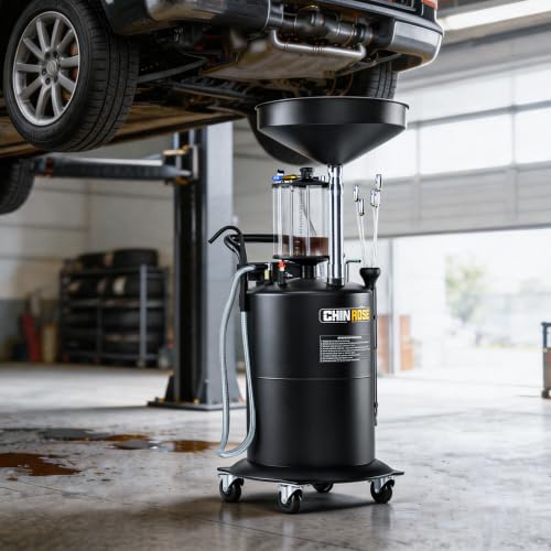 26.4 Gal Pneumatic Oil Drain Extractor with 61in Pipes & 12L Measuring Cup - size: 5708-B