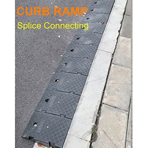 2 Pack 5.1" High Portable Curb Ramps Lightweight Plastic, Heavy Duty Plastic Threshold Ramp Set for Low Cars Driveway Loading Dock BikeMotorcycle Wheelchair Mobility, 5.1" H x 9.9" L x10.6 W (2 Pack) - size: 5.1"H x 9.9"L x10.6"W (2 Pack)