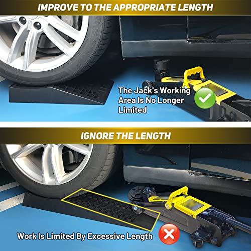 HOXWELL Car Ramps for Jack Support and Lift Vehicle Maintenance, Lightweight Low Profile Car Ramps for Garage, Heavy Duty Tire Ramps for Low Chassis Cars, 17.5''x10''x3.14'' (2PCS) - size: NB265-2PCS