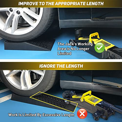 HOXWELL Car Ramps for Jack Support and Lift Vehicle Maintenance, Lightweight Low Profile Car Ramps for Garage, Heavy Duty Tire Ramps for Low Chassis Cars, 17.5''x10''x3.14'' (2PCS) - size: NB265-2PCS