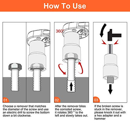 XEWEA 6PCS Impact Lug Nut Extractor Set, Wheel Lock Removal Kit - color: 6pcs 1/2" Drive